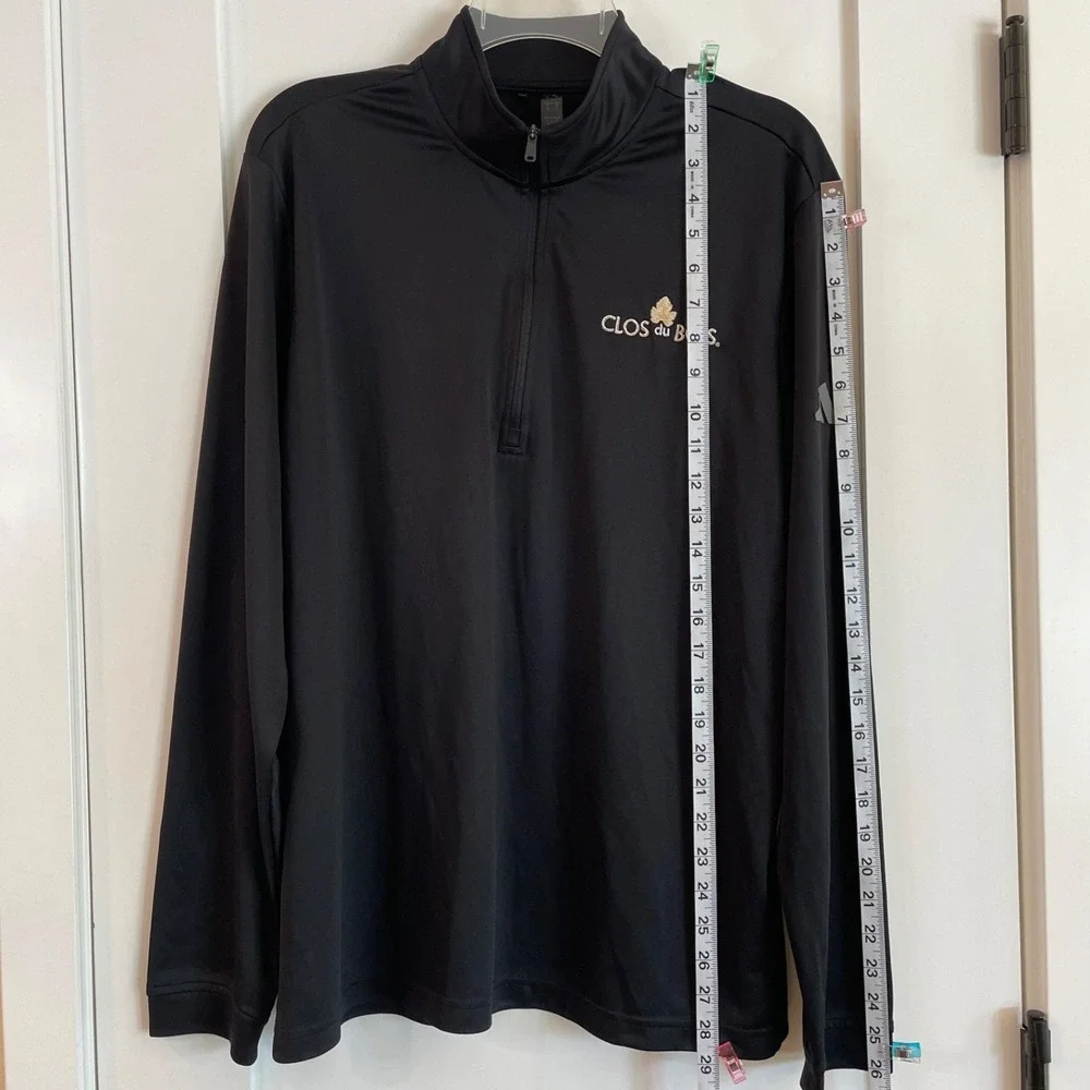ADIDAS GOLF Womens LS‎ 1/4 Zip Polo Shirt Top Black M Tennis Pickleball Athletic